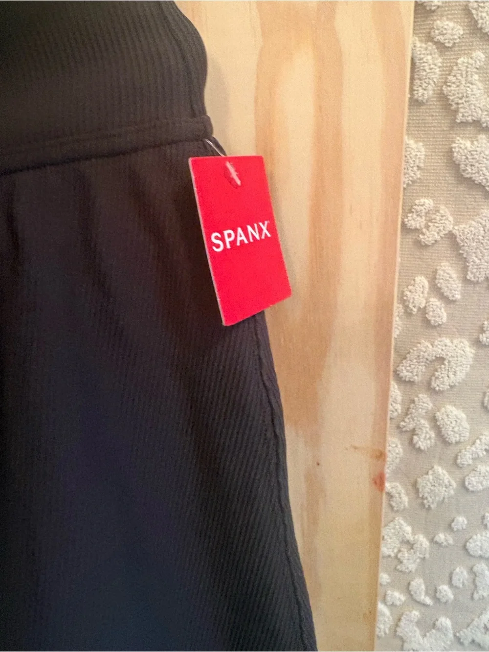 SPANX Black Mini Skirt with Ribbed Texture
